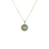18K Bluish Grey With Brown Jade Pendant - Kandy Disc