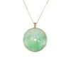 Carved Jade Pi Disc Pendant With 18K Yellow Gold -Jayde Jewelry Outlet 92090457