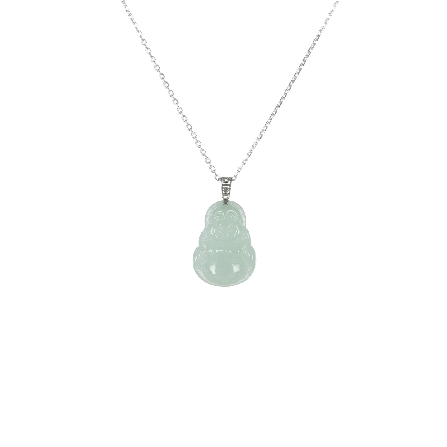 Ideali Tall Happy Buddha Jadeite Jade Necklace With 18ct Gold 3 Ideali Tall Happy Buddha Jadeite Jade Necklace With 18ct Gold