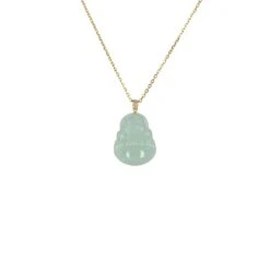Ideali Tall Happy Buddha Jadeite Jade Necklace With 18ct Gold 5 Ideali Tall Happy Buddha Jadeite Jade Necklace With 18ct Gold -Jayde Jewelry Outlet 92190049