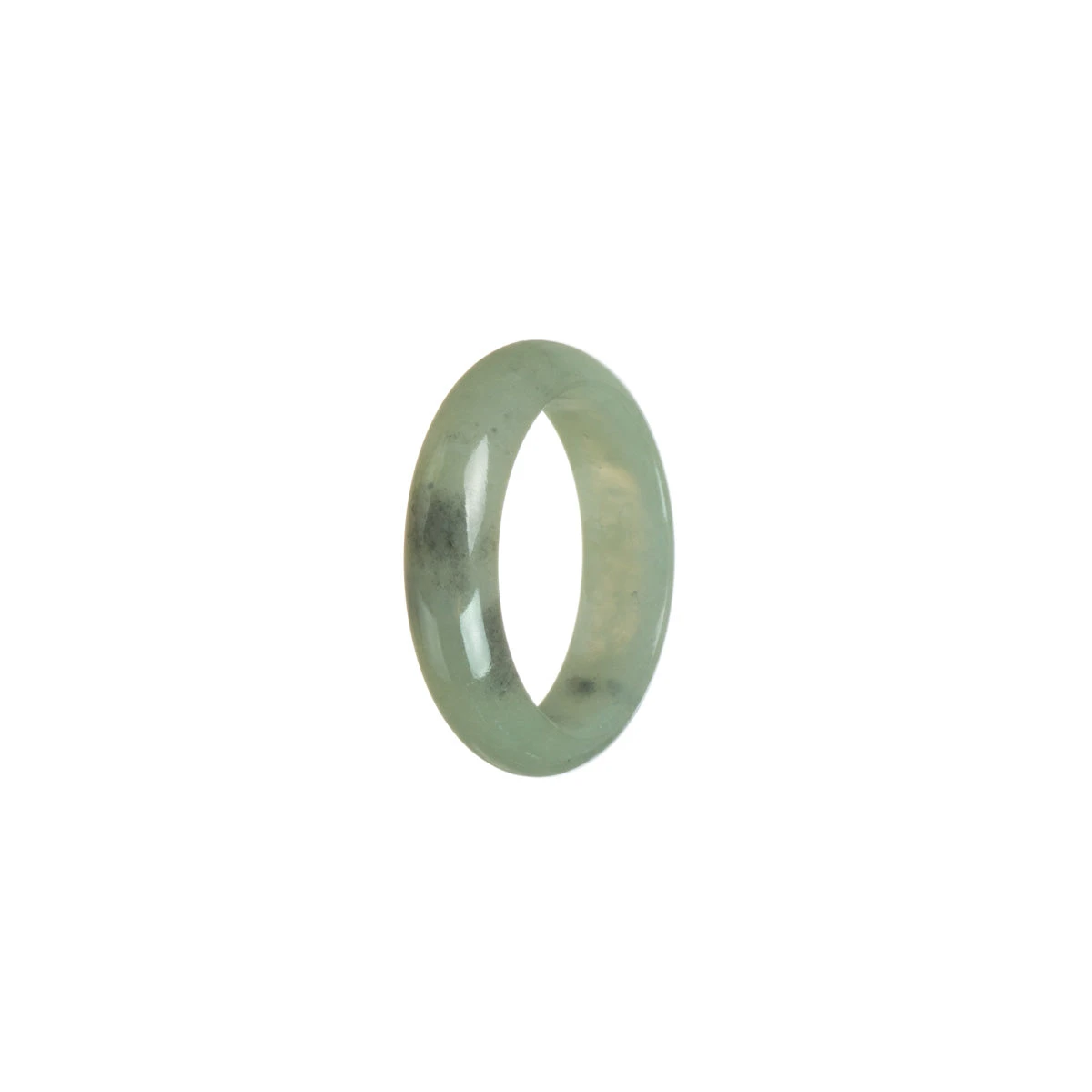 Authentic Greyish Green Jadeite Jade Band - Size T 4 Authentic Greyish Green Jadeite Jade Band - Size T - Image 2