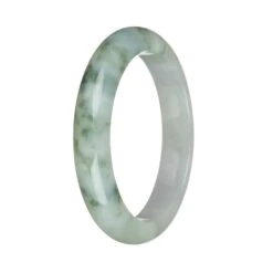 58.7mm White And Green Patterns Jade Bangle Bracelet