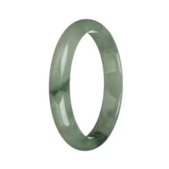 60.5mm Green With Deep Green Patterns Jade Bangle Bracelet