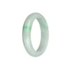 Real Grade A White With Emerald Green Jadeite Jade Bangle Bracelet - 58mm Half Moon -Jayde Jewelry Outlet 99010274 4