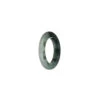 Certified White And Dark Green Burma Jade Ring- US 7.25