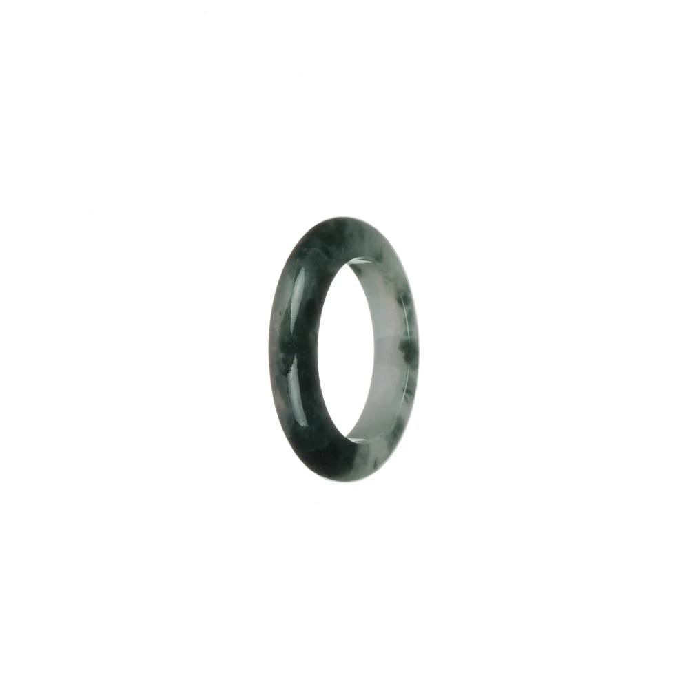 Certified White And Dark Green Burma Jade Ring- US 7.25 5 Certified White And Dark Green Burma Jade Ring- US 7.25 - Image 3