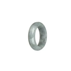 Real Light Grey With Grey Spots And Light Green Patch Jade Band - US 9.5