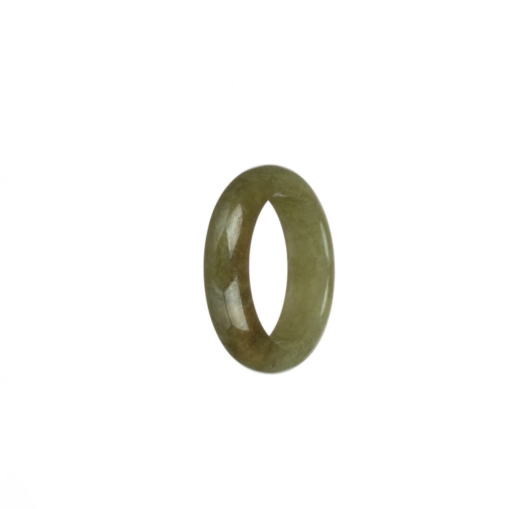 Certified Olive Green With Brown Patch Burmese Jade Ring- US 9.75 4 Certified Olive Green With Brown Patch Burmese Jade Ring- US 9.75 - Image 2