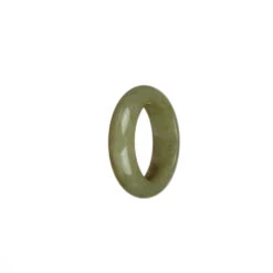 Real Olive Green With Brown Patch Jadeite Jade Ring - US 9.5