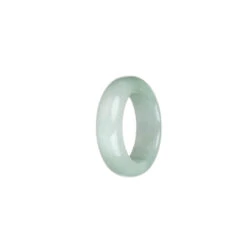Certified White With Light Green Burma Jade Ring - US 9.5