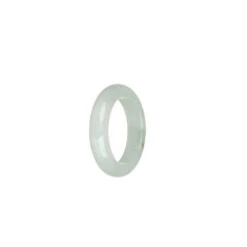 Authentic White With Green Spots Jade Band - US 8