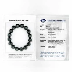 Mens Black Jadeite Jade Bead Bracelet - 13mm -Jayde Jewelry Outlet Black
