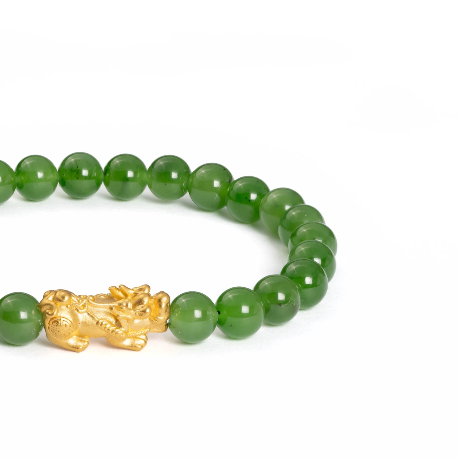 Fortune Pixiu Jade Bracelet With 24 Karat Gold 4 Fortune Pixiu Jade Bracelet With 24 Karat Gold - Image 2