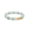 Light Green And White Jadeite Jade Bead Bracelet With 24K Gold Pixiu -Jayde Jewelry Outlet Light Green and White Jadeite Bracelet with 24K Gold Pixiu 92070101 4