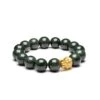 Guardian Strength Jade Bracelet With 24K Gold Tiger -Jayde Jewelry Outlet Mens Dark Green Jade Bracelet with 24K Gold Tiger 92070105 2