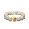 Mens Three Colour Jade Bead Bracelet With Topaz - 14mm -Jayde Jewelry Outlet Mens Three Colour Jade Bead Bracelet with Topaz 92070031