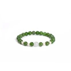 Mystic Serenity Jade Bracelet With Sterling Silver