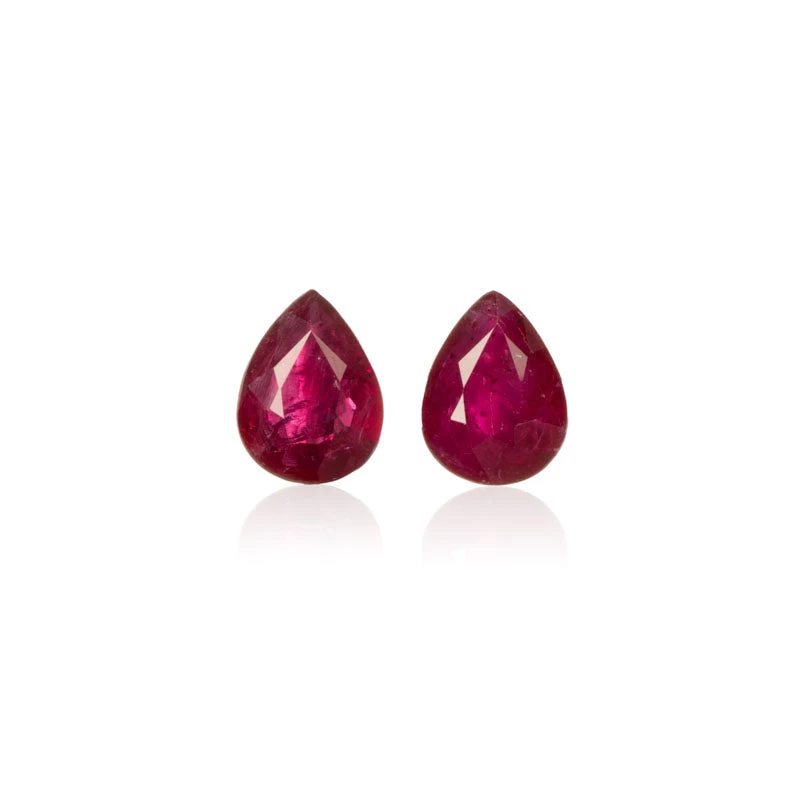 0.76ct Burmese Ruby (N)* Pear Pair 3 0.76ct Burmese Ruby (N)* Pear Pair