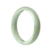 Real Grade A Light Green Burma Jade Bangle Bracelet - 56mm Half Moon