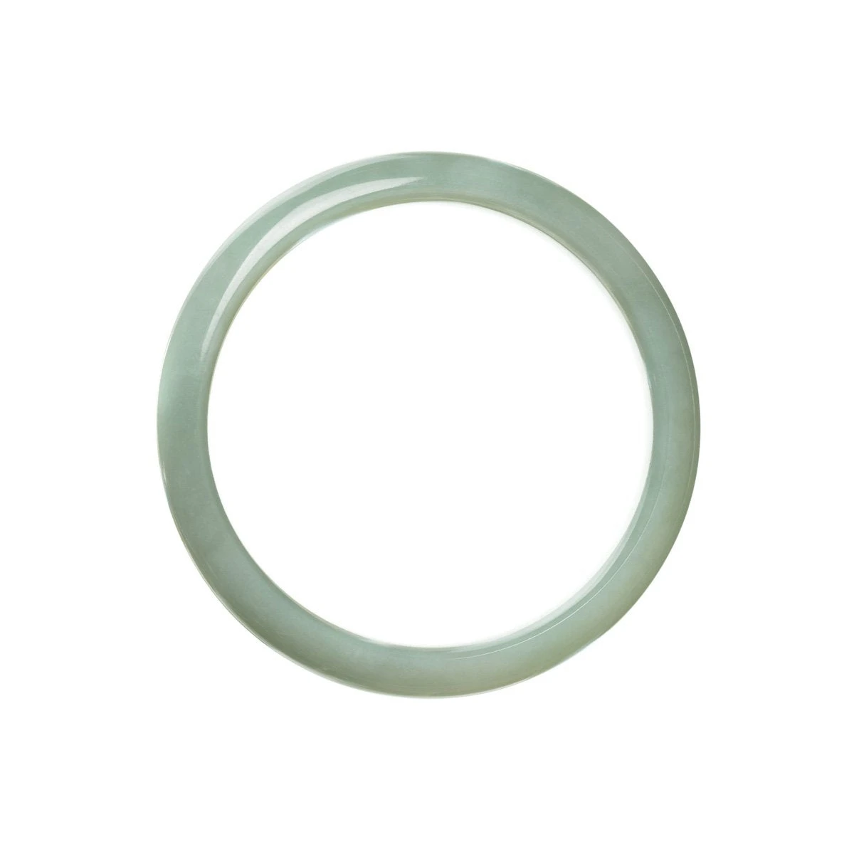 Real Grade A Light Green Burma Jade Bangle Bracelet - 56mm Half Moon 4 Real Grade A Light Green Burma Jade Bangle Bracelet - 56mm Half Moon - Image 2