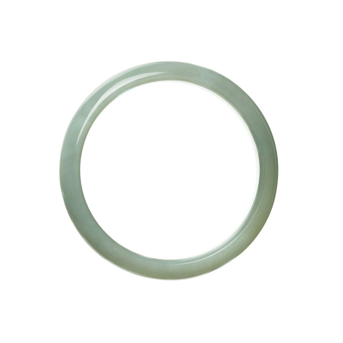 Real Grade A Light Green Burma Jade Bangle Bracelet - 56mm Half Moon 5 Real Grade A Light Green Burma Jade Bangle Bracelet - 56mm Half Moon - Image 3