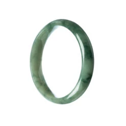 Genuine Grade A Green Traditional Jade Bangle - 59mm Half Moon