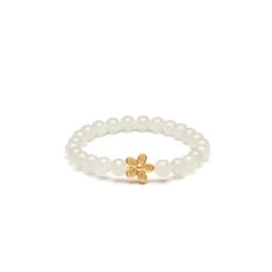Golden Petal Jade Bracelet With 999 Pure Gold Flower