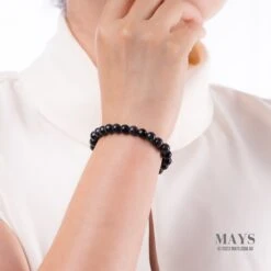 Small Grey And Black Jadeite Jade Bead Bracelet - 7mm 12 Small Grey And Black Jadeite Jade Bead Bracelet - 7mm -Jayde Jewelry Outlet black grey jade bracelet