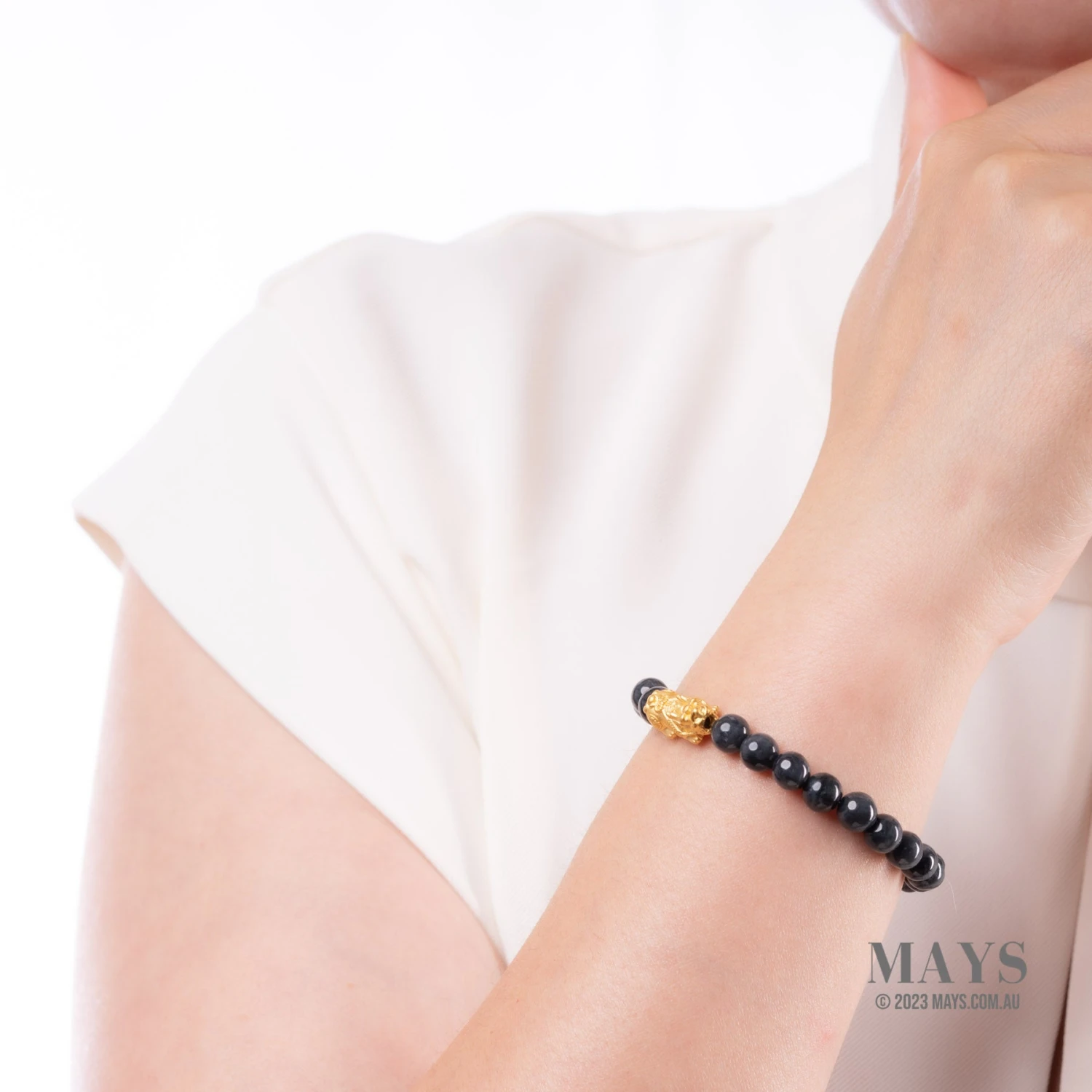 Wealth Guardian Jade Bracelet With Grey And Black Burmese Jadeite 7 Wealth Guardian Jade Bracelet With Grey And Black Burmese Jadeite - Image 5